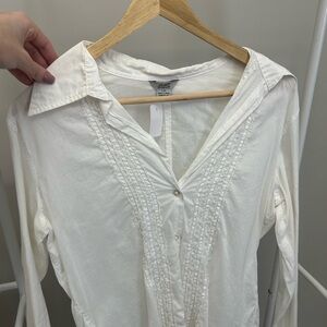 Guess White Pleated Blouse